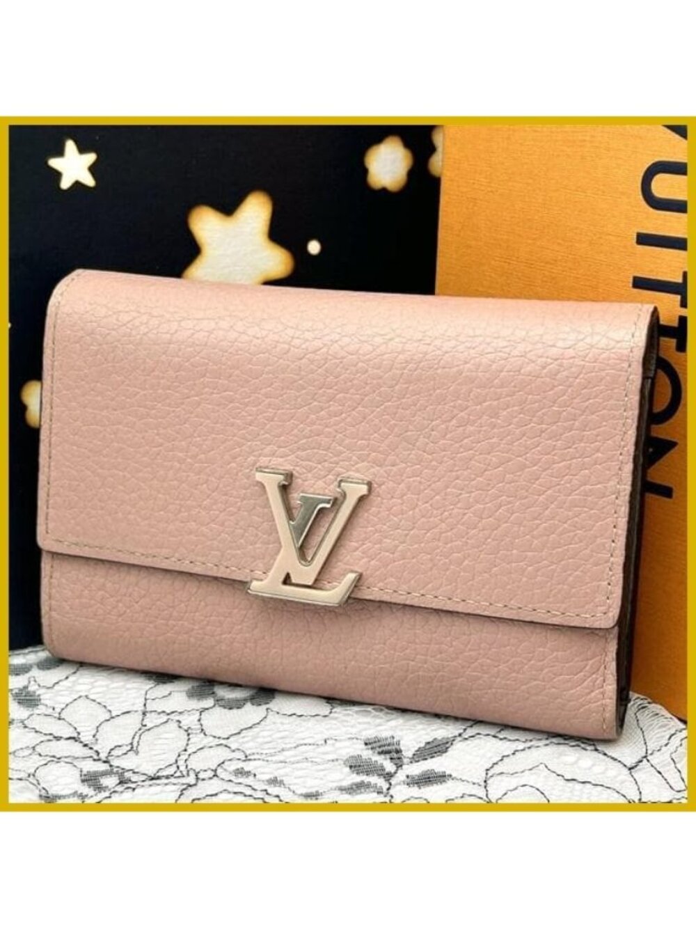 Louis Vuitton Portefeuille Capucines Compact Pink Folded Wallet